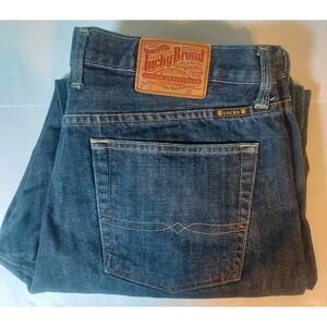 lucky brand mens jeans 38x30 Straight Leg Dark Wash Biker Preppy Hipster Classic